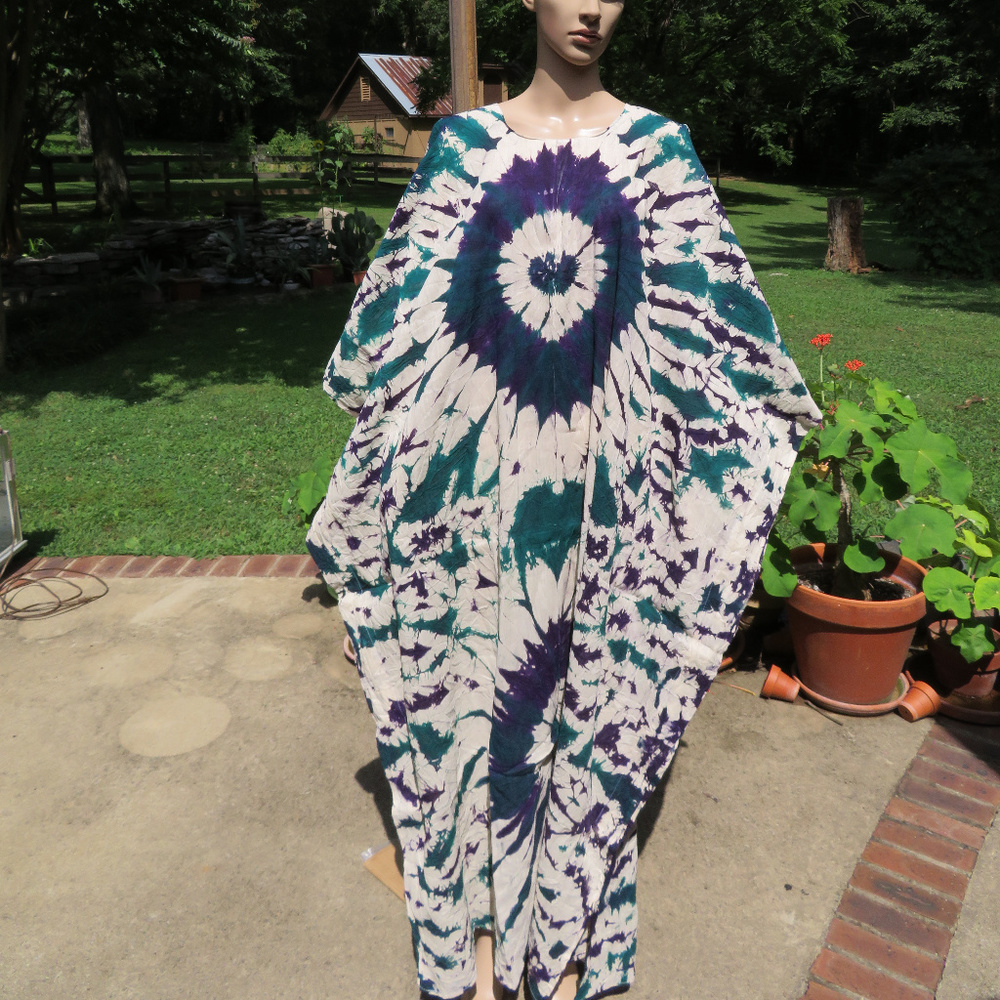 LINEN TIe Dye Caftan Kaftan Maxi Dress